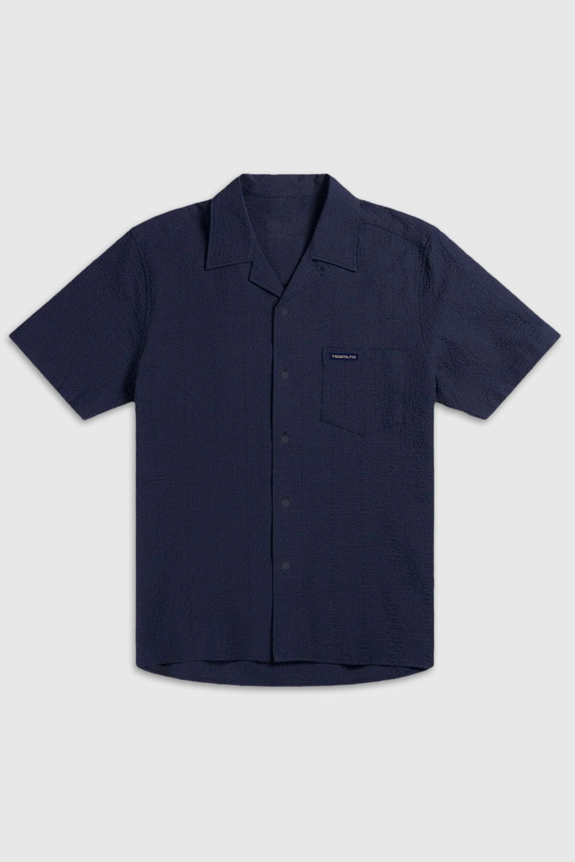 Seersucker Button Up Everyday Look Flexible Movement