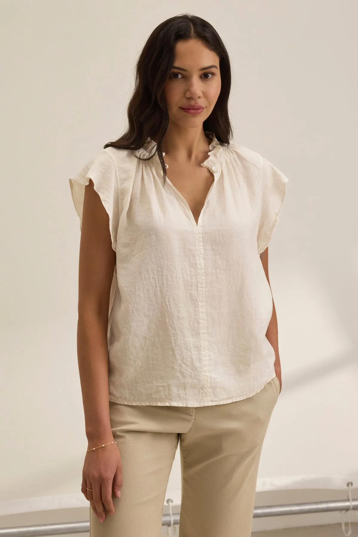 SEMIRA LINEN TOP Non-irritating All-Ages Fit