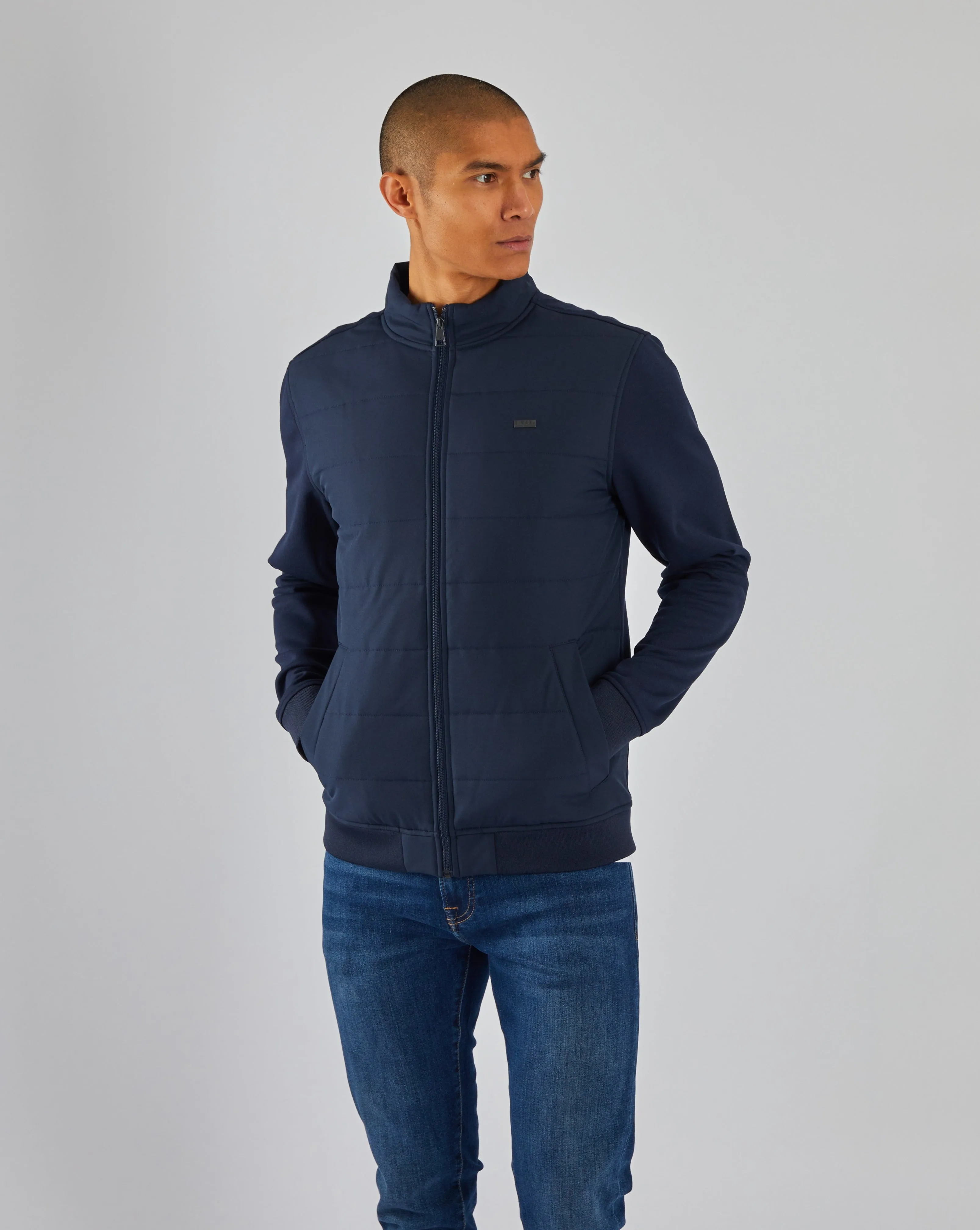 Franco Jacket Sail Navy Flatlock Seam Construction