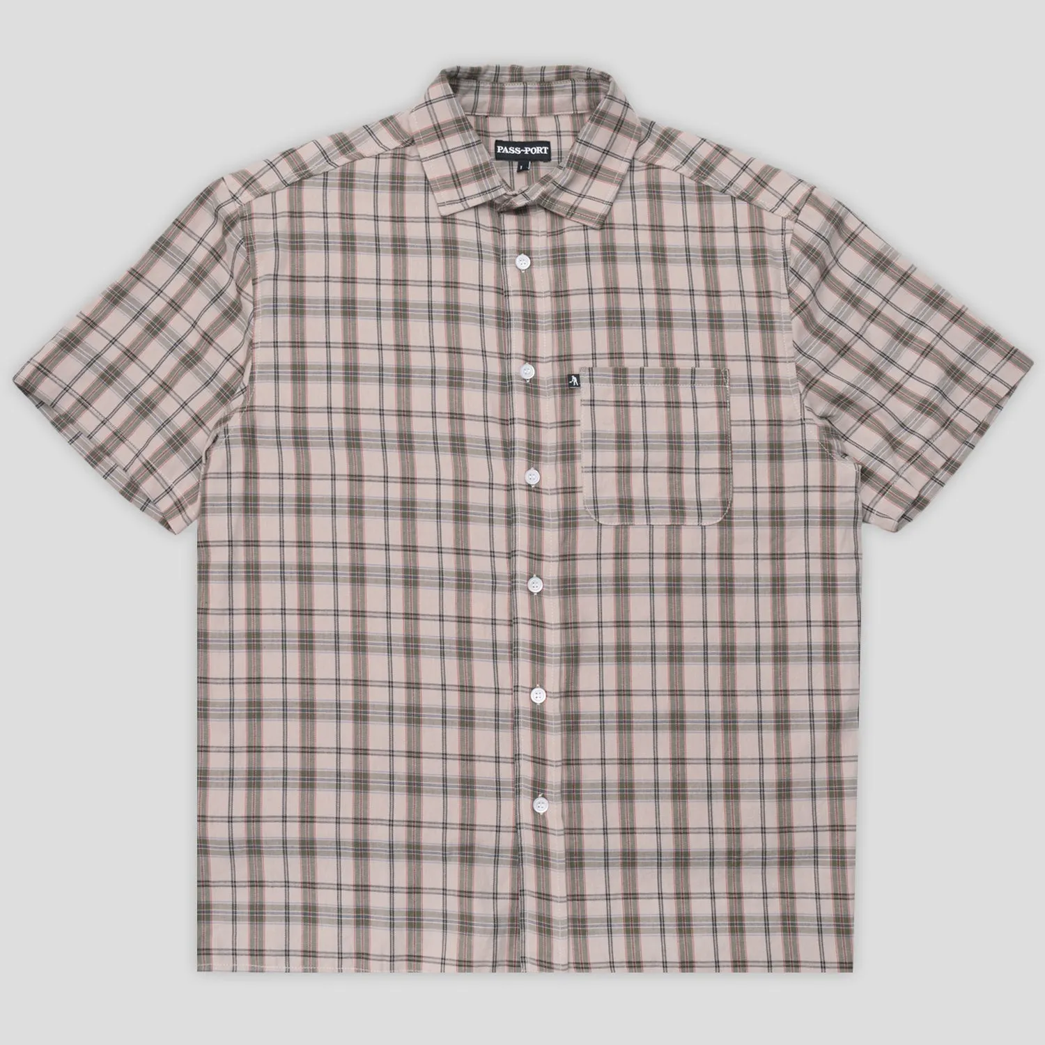 Sustainable Dye Process Premium Option Pass~Port Workers Check Short Sleeve Shirt - Sand