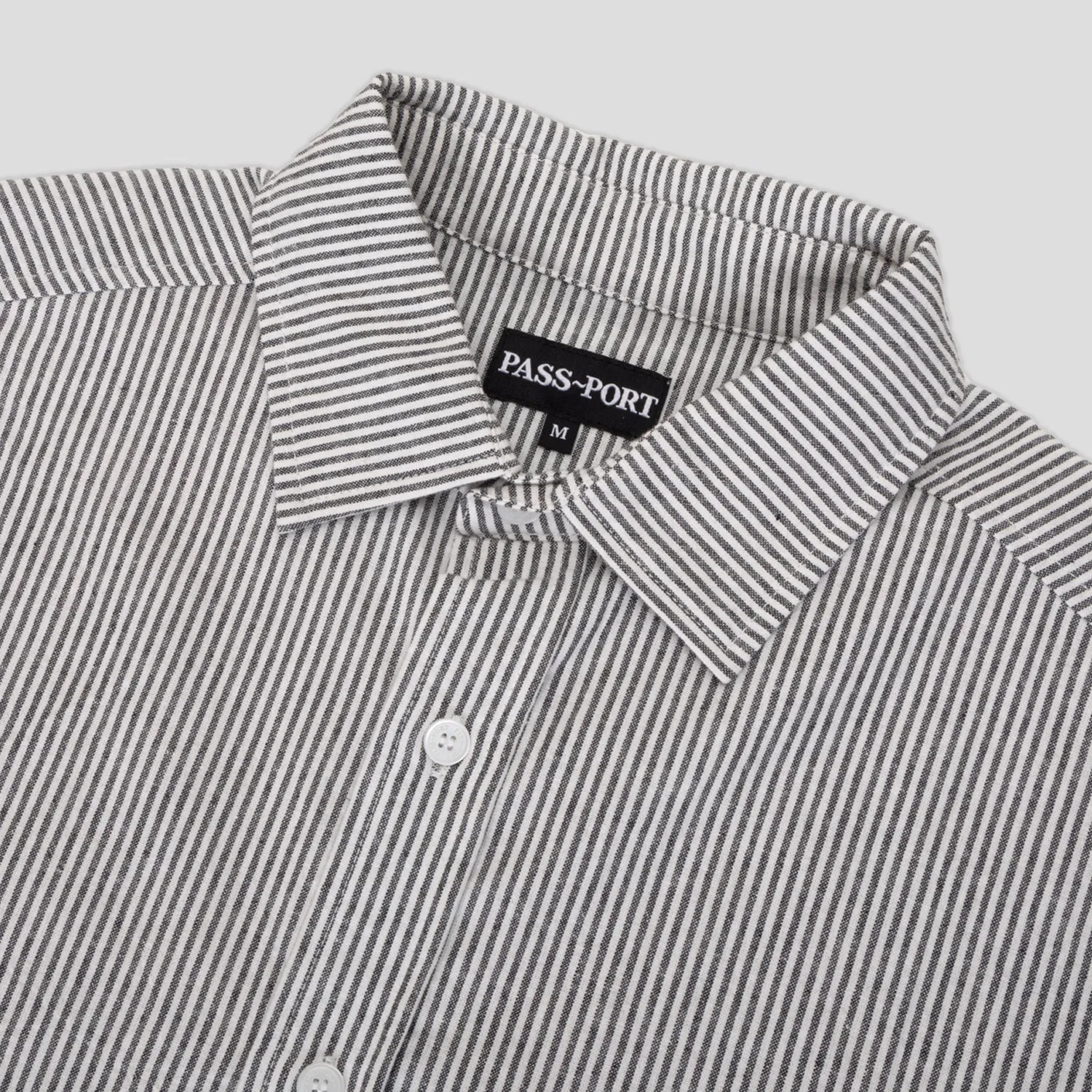 Pass~Port Glint Workers Long Sleeve Shirt - Black Indoor Comfort Round Collar