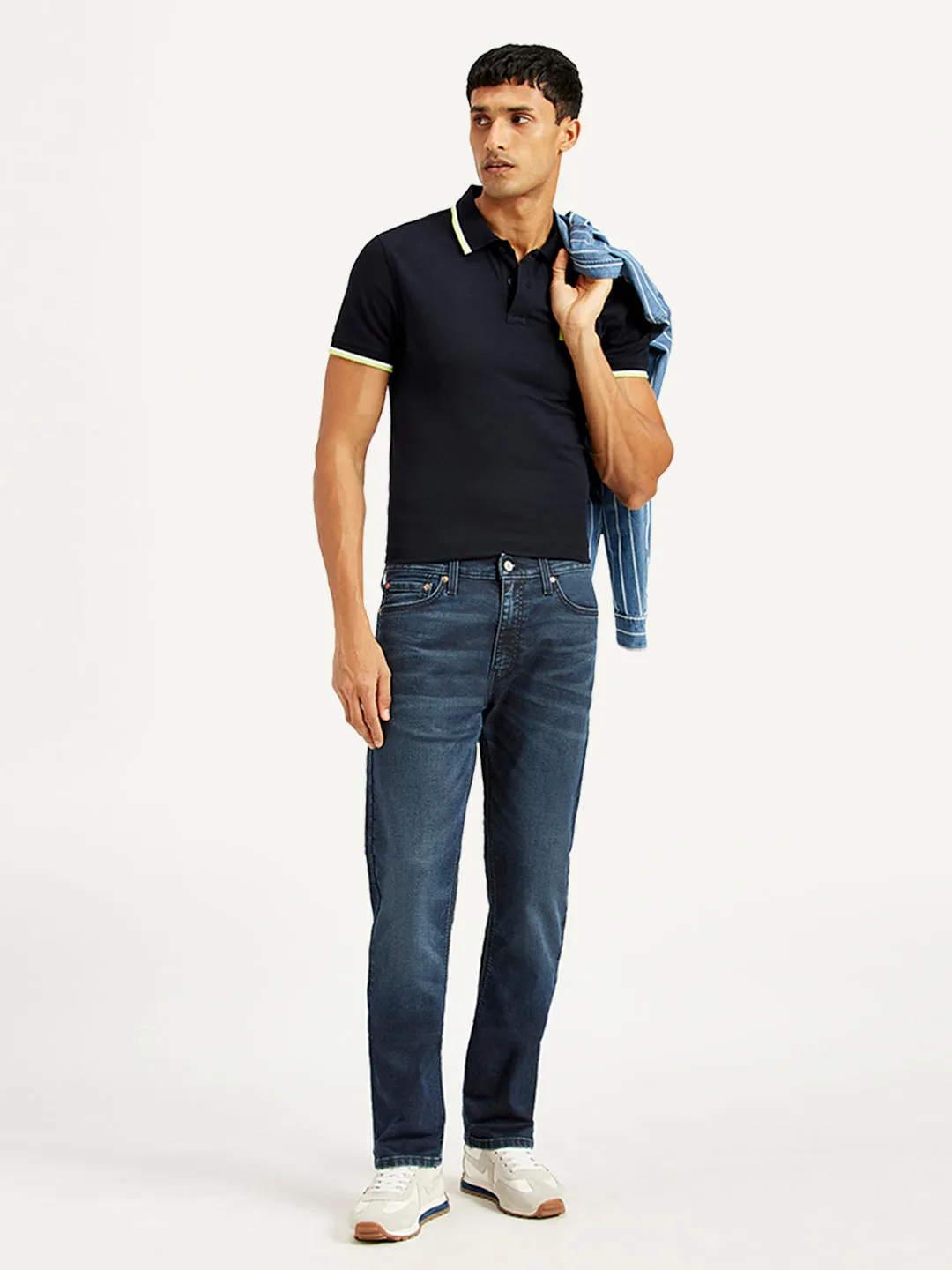 Everyday Comfort Men's 511 Navy Blue Slim Fit Mid Rise Jeans