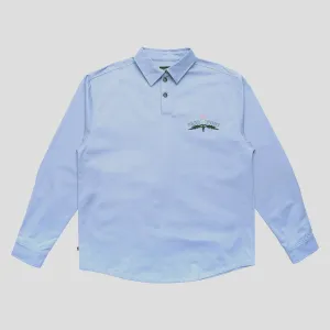 Contemporary Design Casual Fit Pass~Port Thistle Embroidery AG Shirt Long Sleeve - Light Blue
