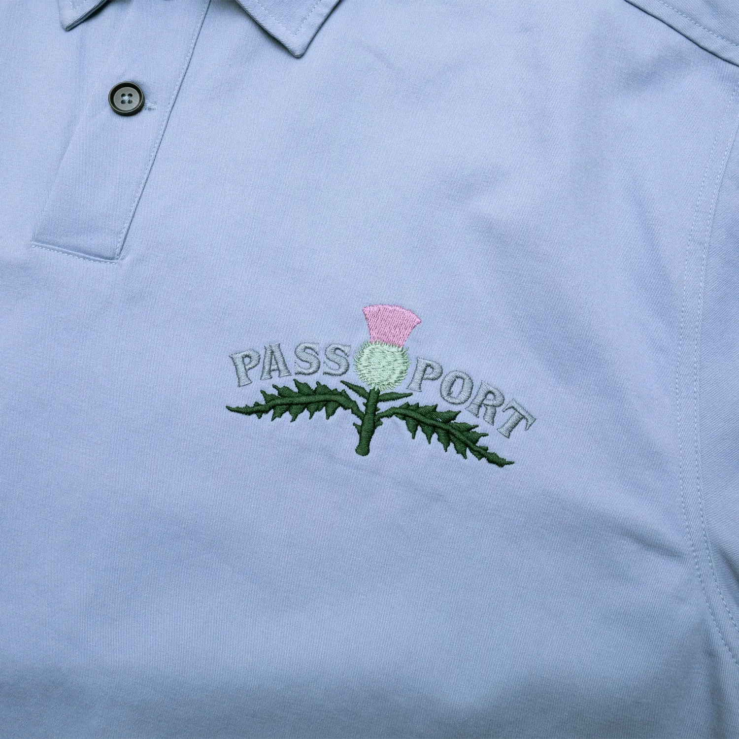 Pass~Port Thistle Embroidery AG Shirt Long Sleeve - Light Blue On-The-Go Style Contemporary Design