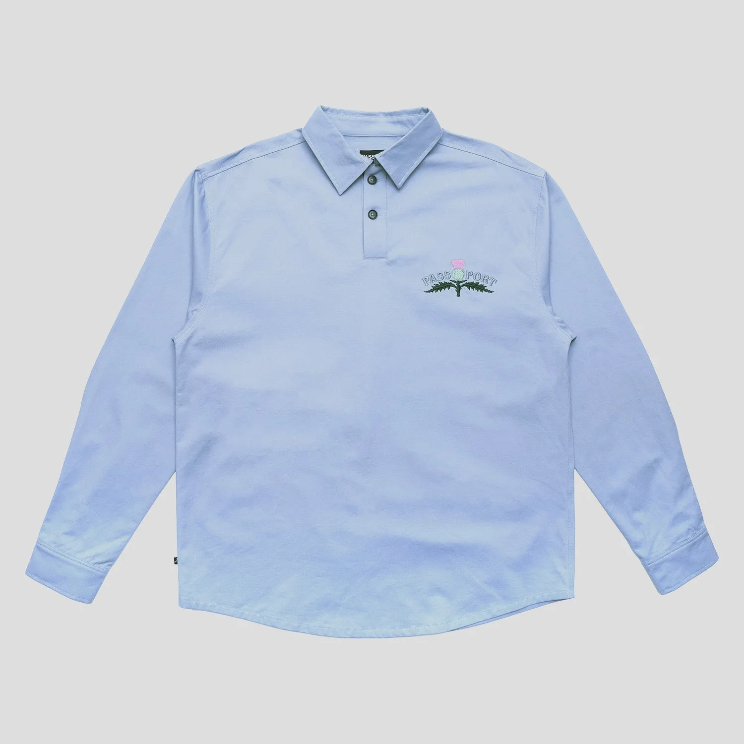 Pass~Port Thistle Embroidery AG Shirt Long Sleeve - Light Blue Chill Fit