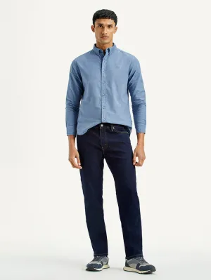 Men's 511 Dark Blue Slim Fit Mid Rise Jeans Office Casual Effortless Design