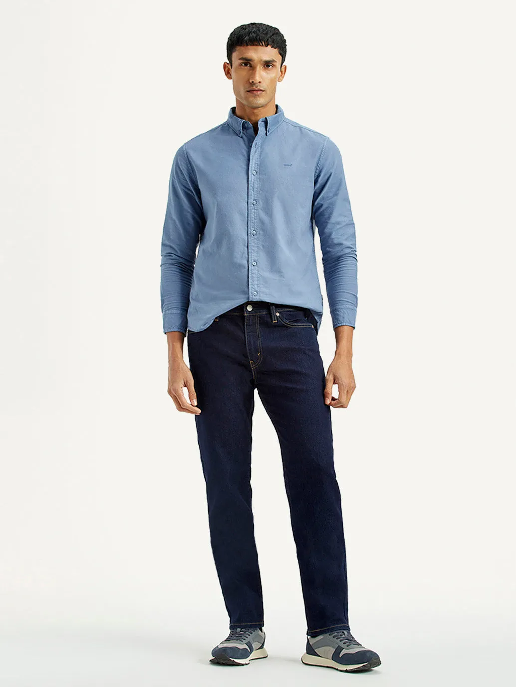 Men's 511 Dark Blue Slim Fit Mid Rise Jeans Office Casual Effortless Design