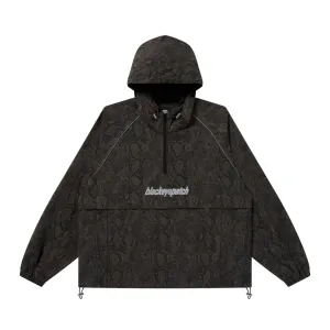 Eco Friendly Coating Hidden Zipper LOWERCASE LOGO PYTHON ANORAK