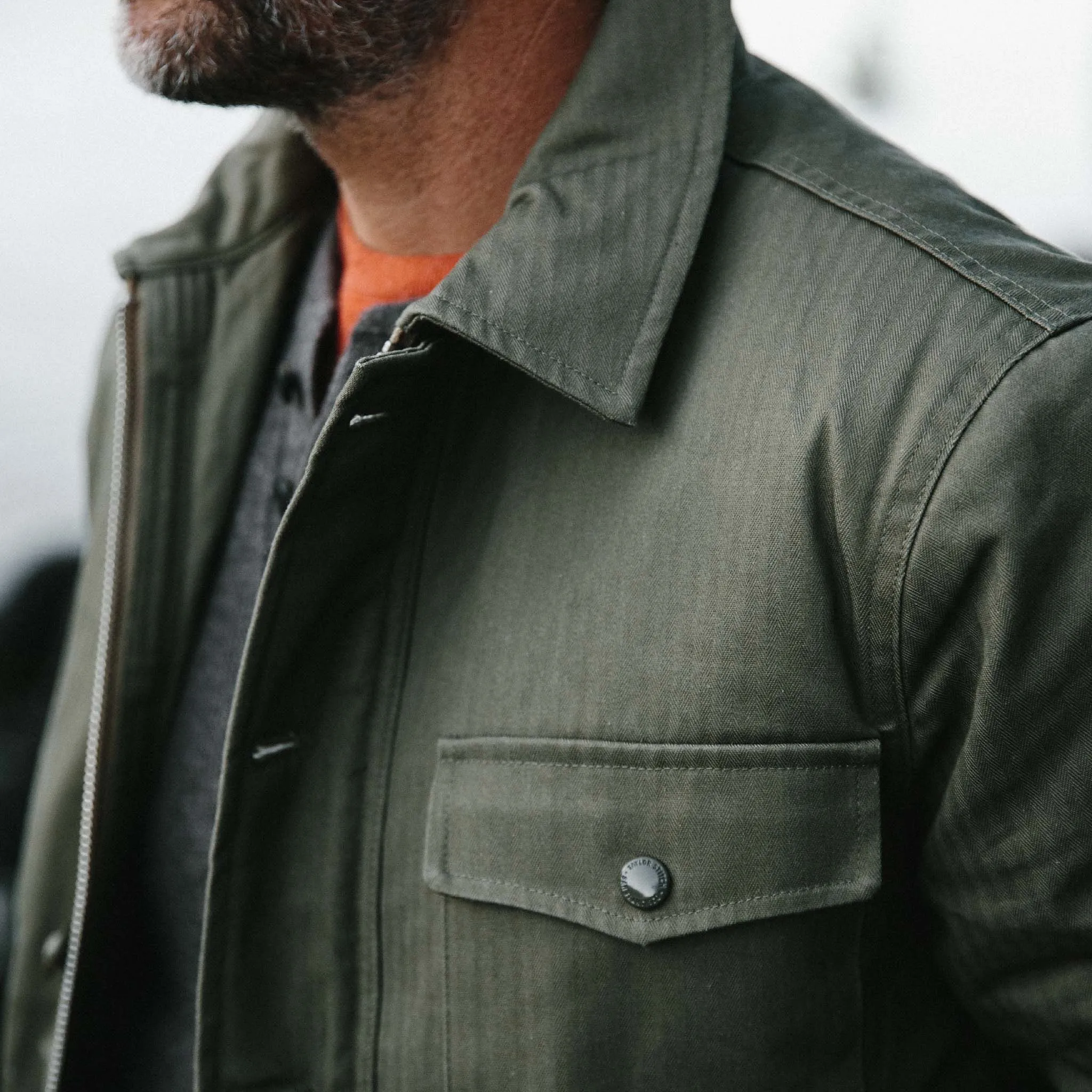 The Lined Watts Jacket in Olive Smooth Glide Fasteners