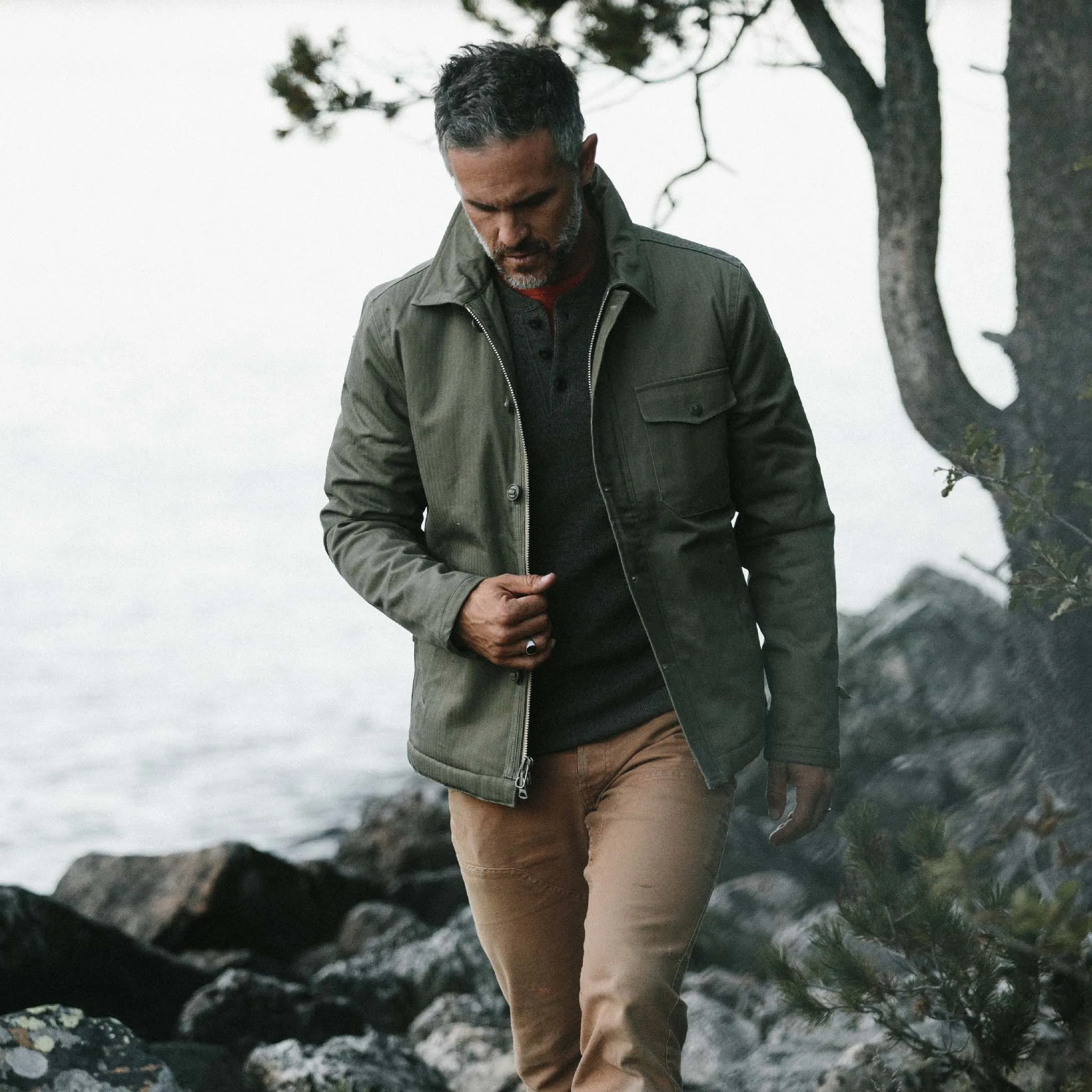 ExpandableSideGussets The Lined Watts Jacket in Olive