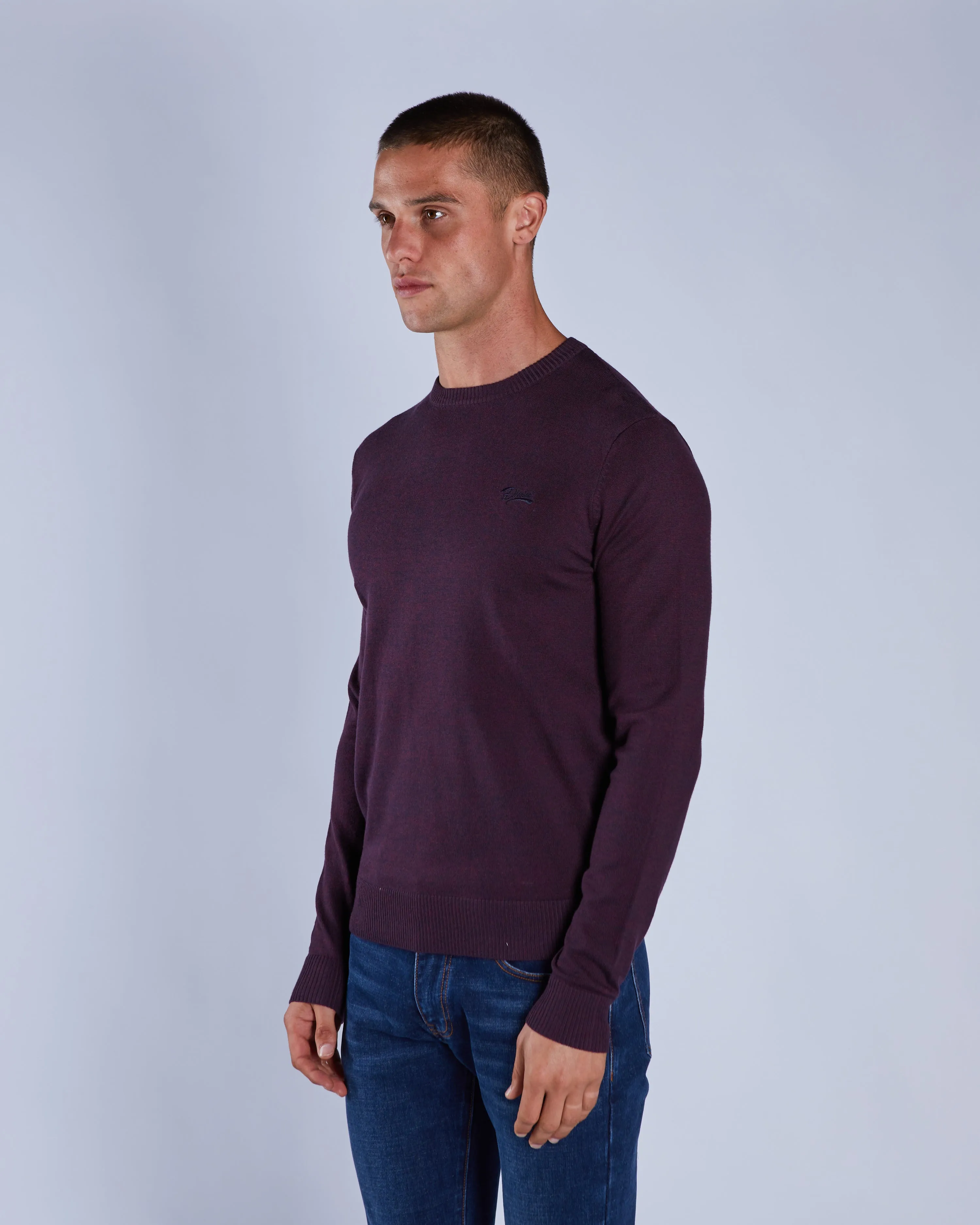 Dylan Round Neck Fig Marl Ribbed Structure Compression Fit Technology