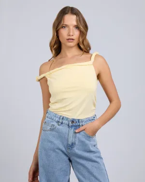 Self Fabric Tape Evie Twist Tank Lemon