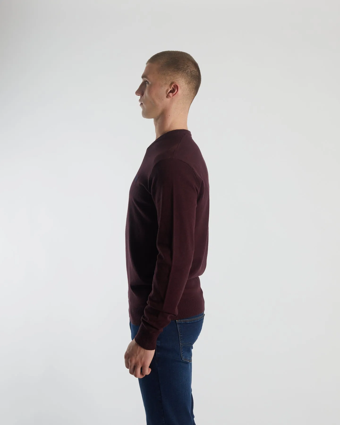 Minimalist Button Placket MoistureWicking Technology Tony V Neck Wine Port