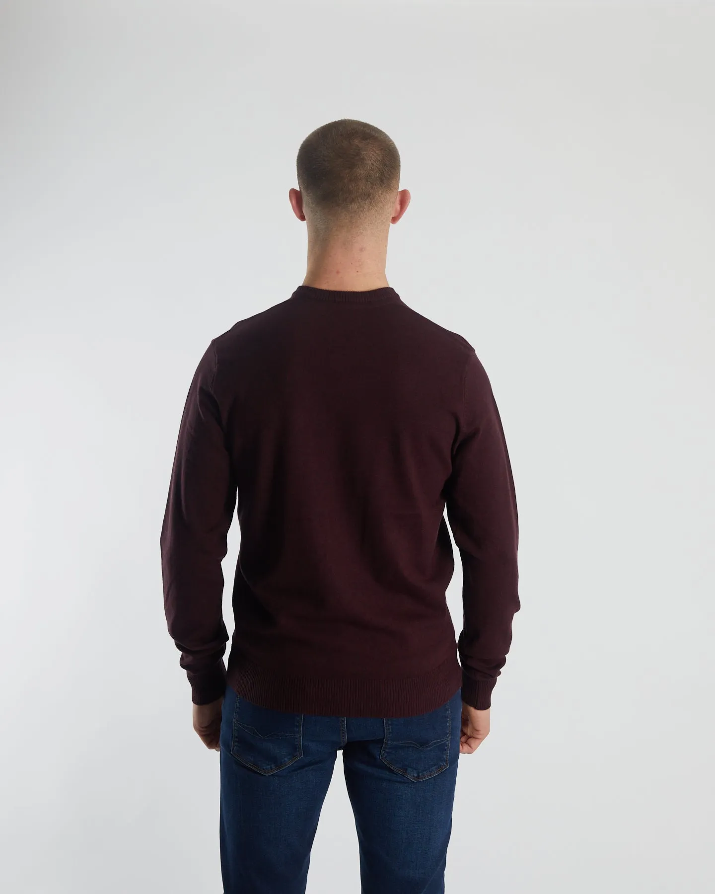 All Day Stretchable Cuffs Tony V Neck Wine Port