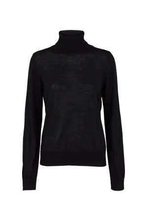 Layered Collar Option Vera Roll Neck - Black