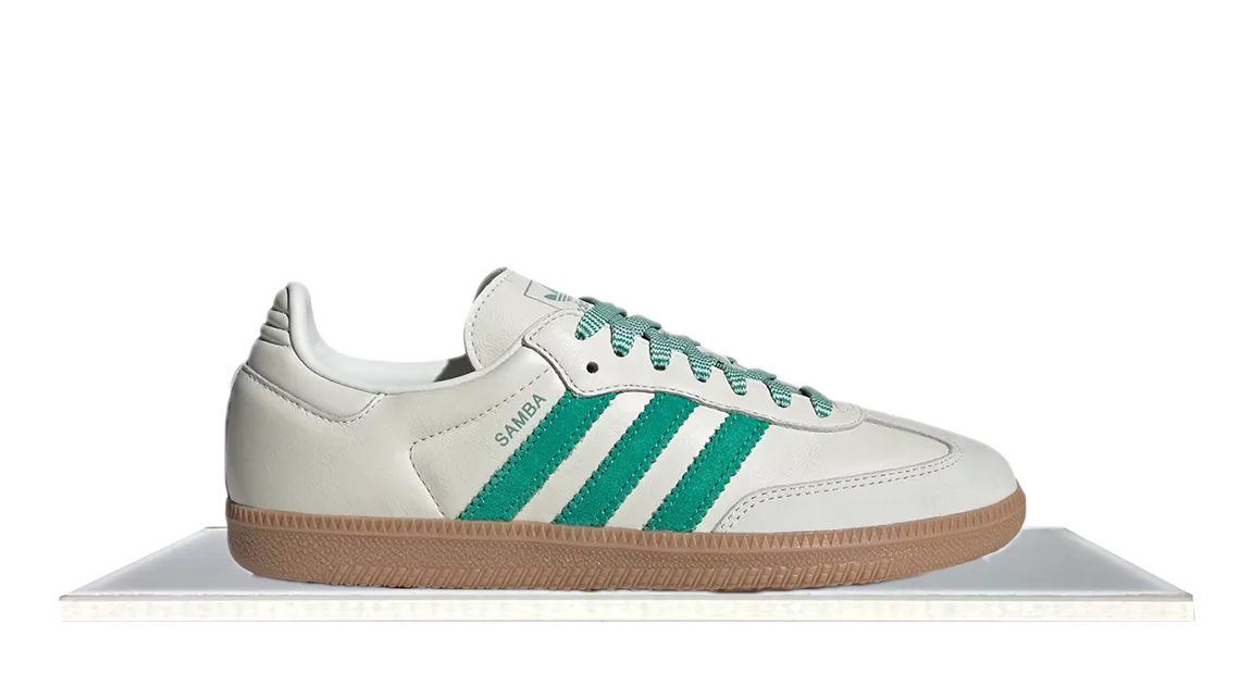 Adidas Samba Off White Court Green Anti Slip Feature Stylish Form