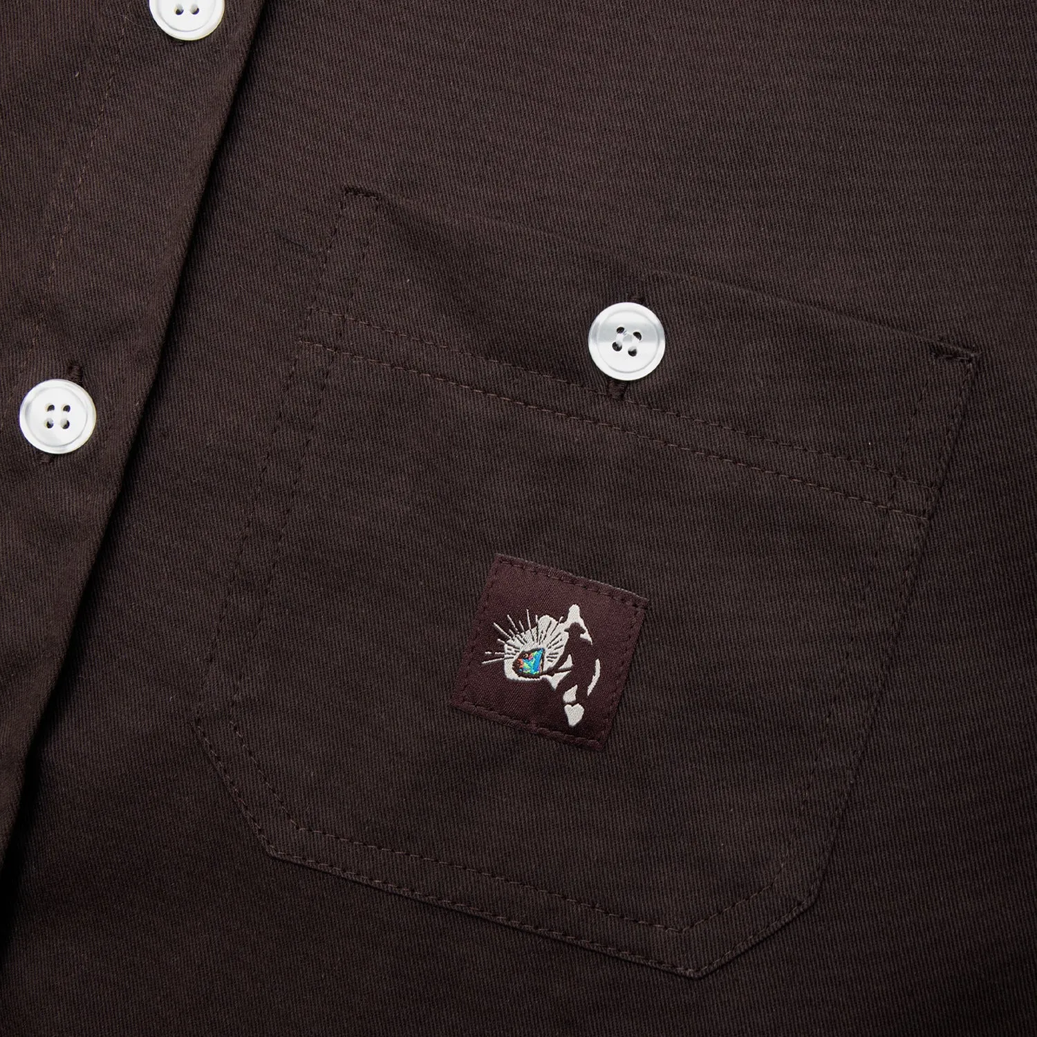 Pass~Port Australian Manufactured Short Sleeve Shirt - Dark Chocolate Tagless label Reinforced Seams