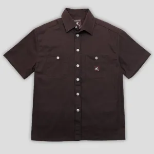 Pass~Port Australian Manufactured Short Sleeve Shirt - Dark Chocolate Versatile Look Layering Piece