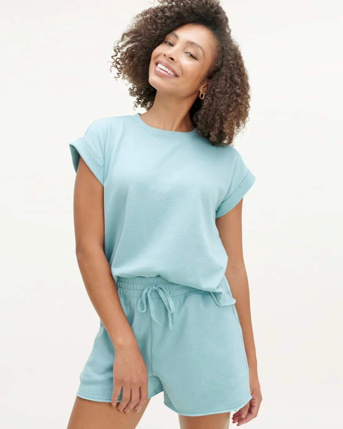 French Terry Short Sleeve Sweatshirt Comfort Design Organic Cotton Construction