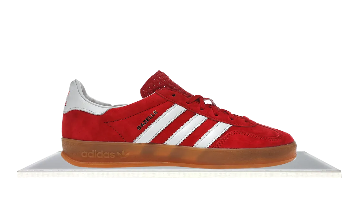 Abrasion Free Lacing Adidas Gazelle Scarlet Cloud White