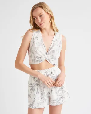 Multi Panel Design Seasonal Trend Nyla Twist Crop Tank