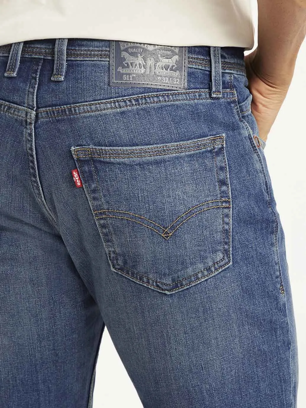 Pre Shrunk Fabric Loose Smooth Shopping Day Men's 511 Blue Slim Fit Mid Rise Jeans