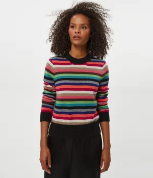 Sophie Striped Crewneck Cashmere Sweater NonIrritating Stitching Lived In