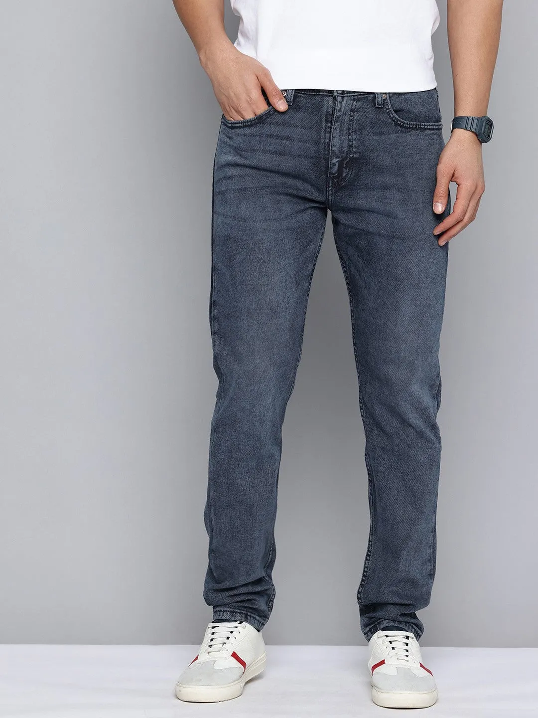 Men's 512 Blue Slim Tapered Fit Mid Rise Jeans Clean Outfit