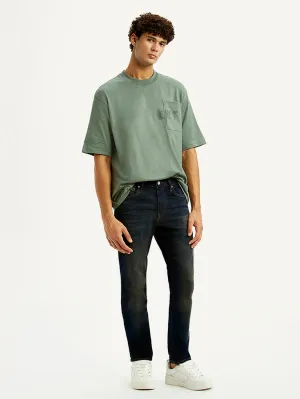 Men's 511 Dark Blue Slim Fit Mid Rise Selvedge Jeans Casual Classic