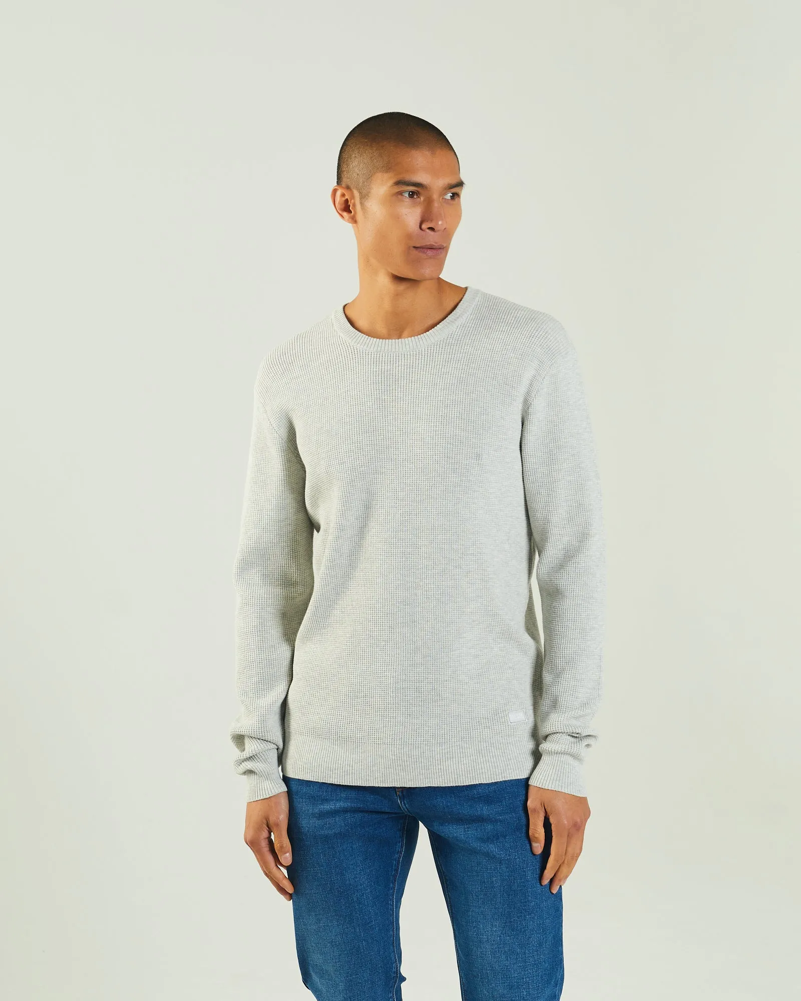 Airflow Channel Weave Breathable Yarn Waldon Sweater Blizzard Marl