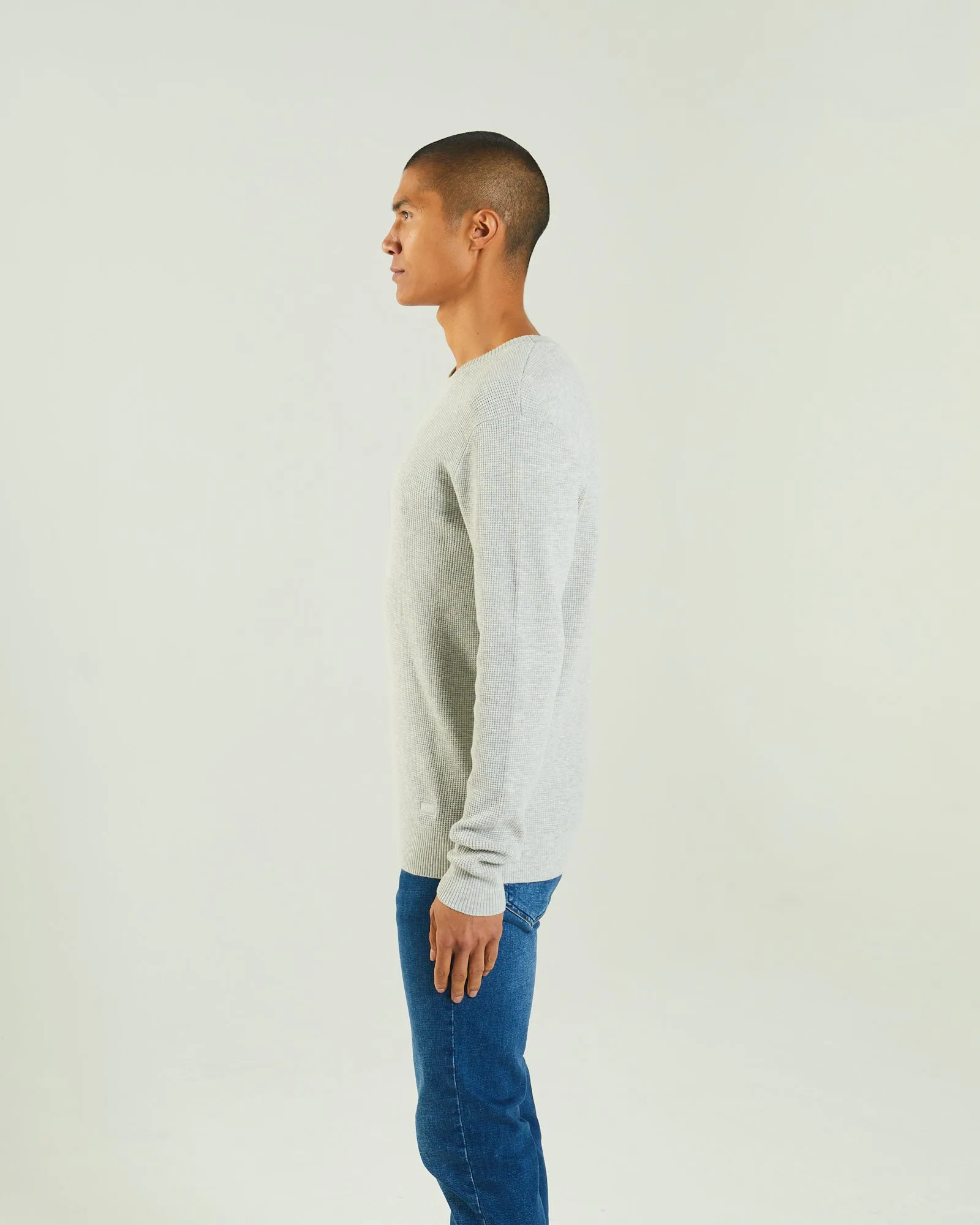 ribbed texture Waldon Sweater Blizzard Marl
