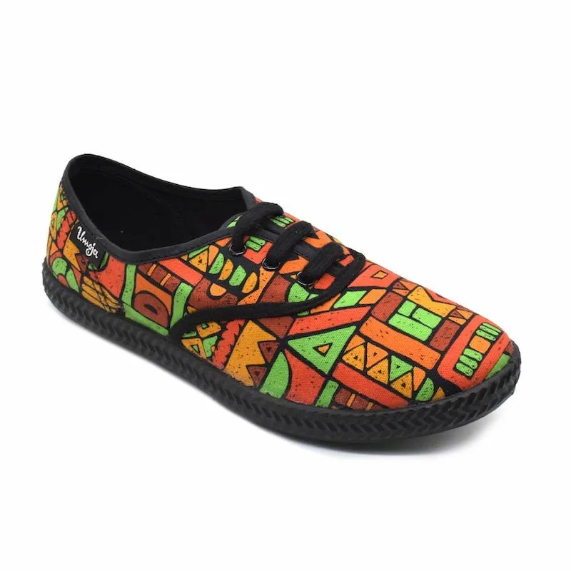 Tomcat Canvas Shoes - Multi Tribal Handcrafted Stitching Market Day