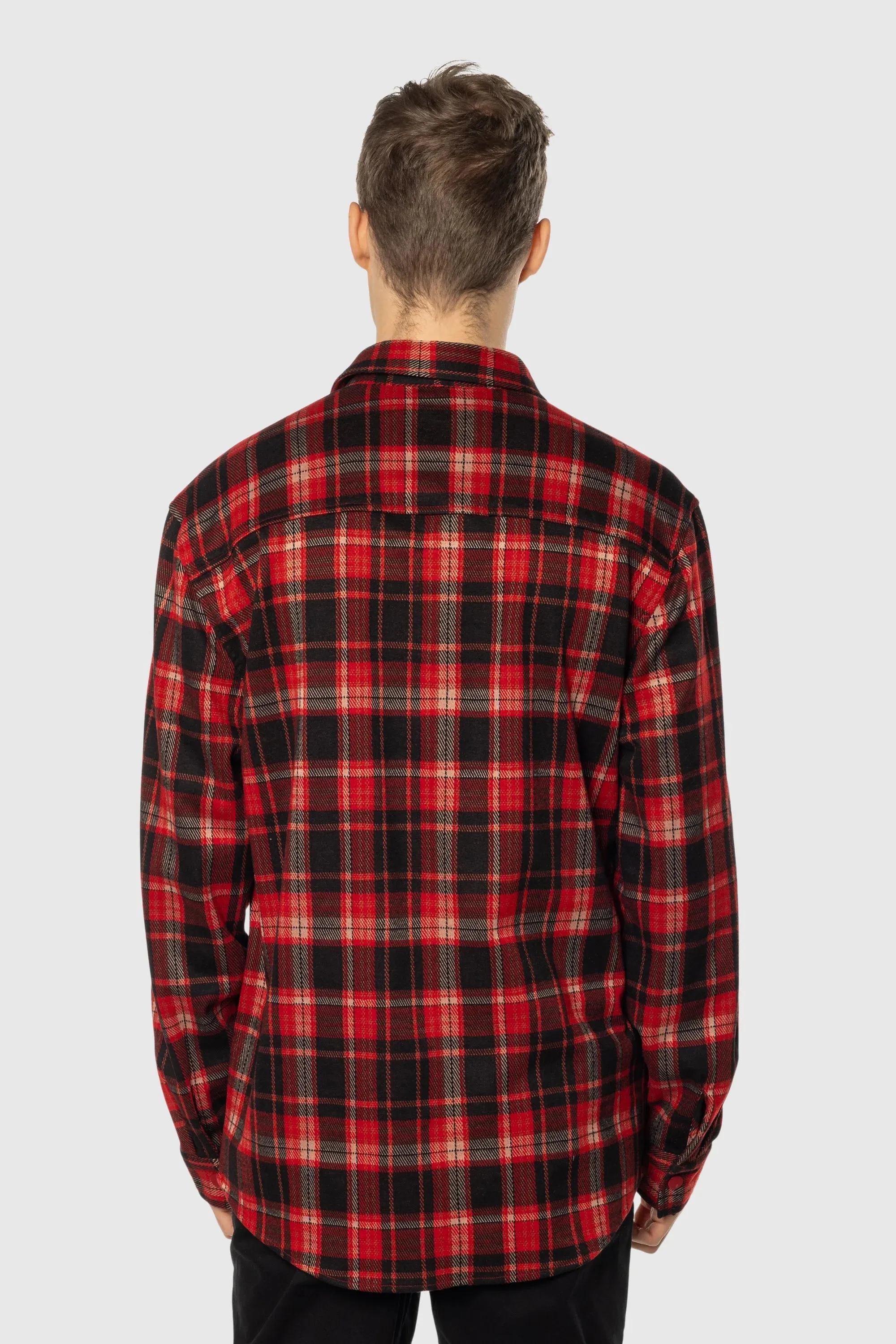 Sophisticated Style Asymmetrical Cut Stretch Flannel