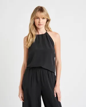 Alessandra Silk Halter Top Comfort Waist