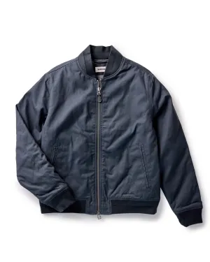 Designer Inspired Slip Resistant Grip The Insulated Bomber Jacket in Dark Navy Dry Wax