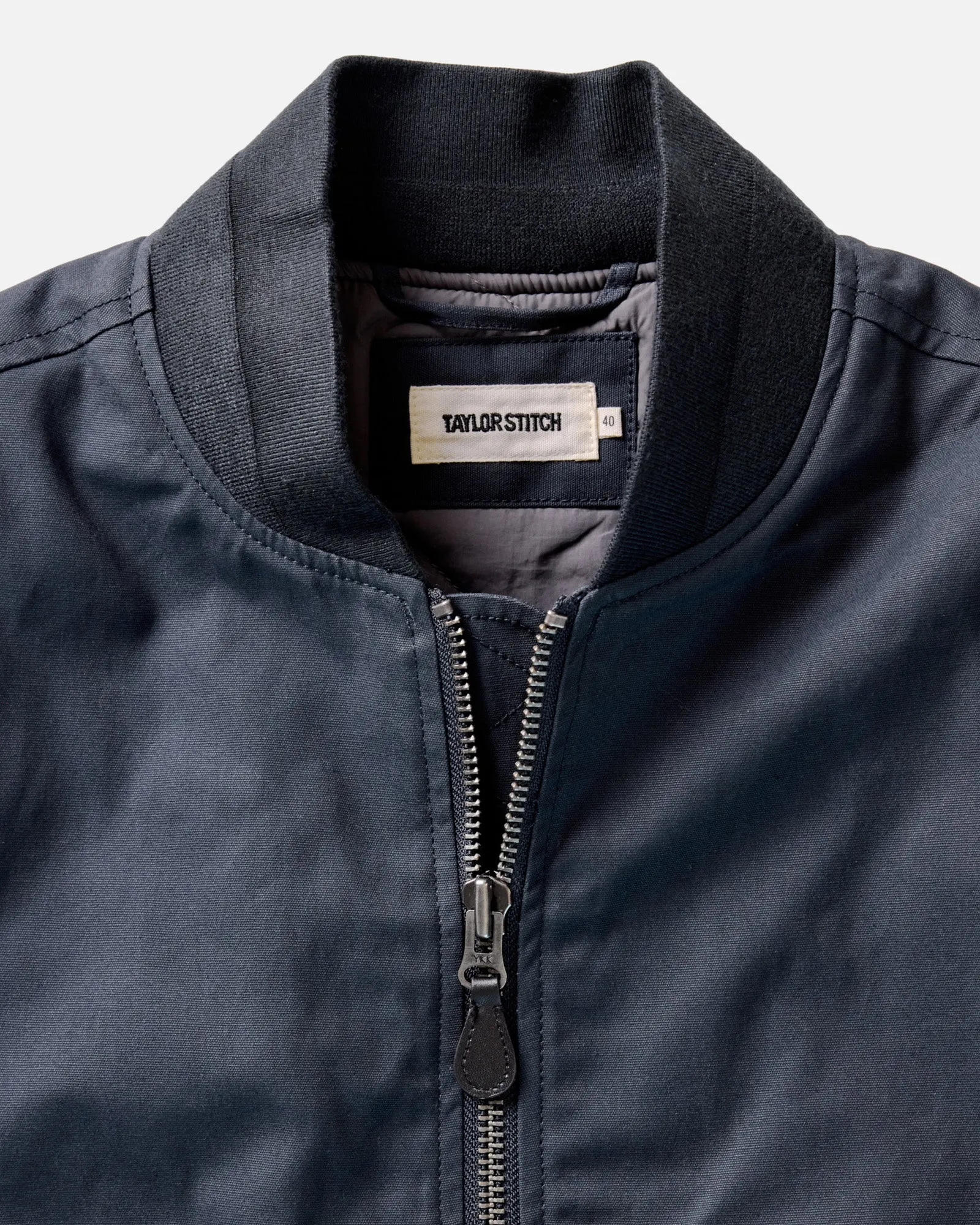 Urban Explorer Look Go To Layer The Insulated Bomber Jacket in Dark Navy Dry Wax