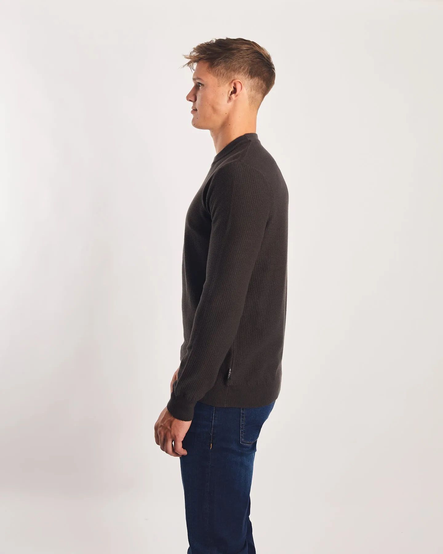 Sam Sweater Peat Moss Travel Warmth