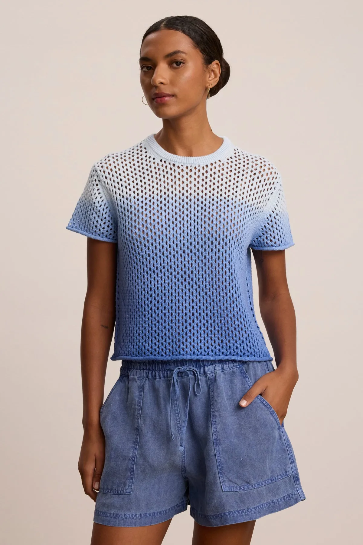 Home Casual POPPY COTTON CASHMERE MESH SWEATER