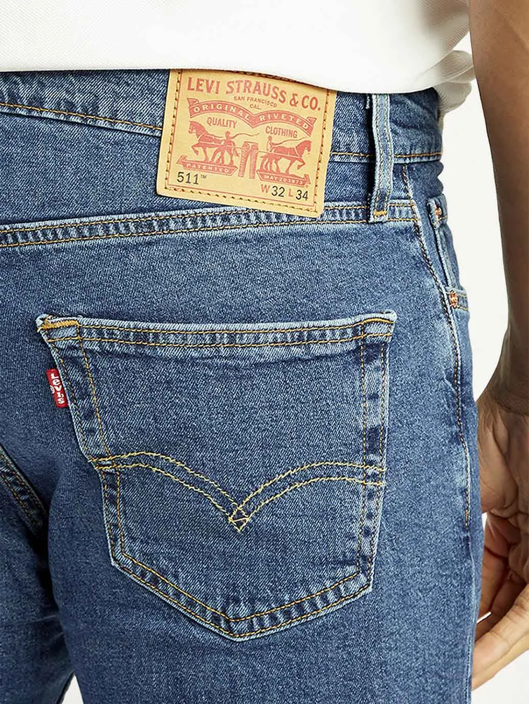 Spring Mood Smooth Work Meeting Active Comfort Men's 511 Blue Slim Fit Mid Rise Jeans