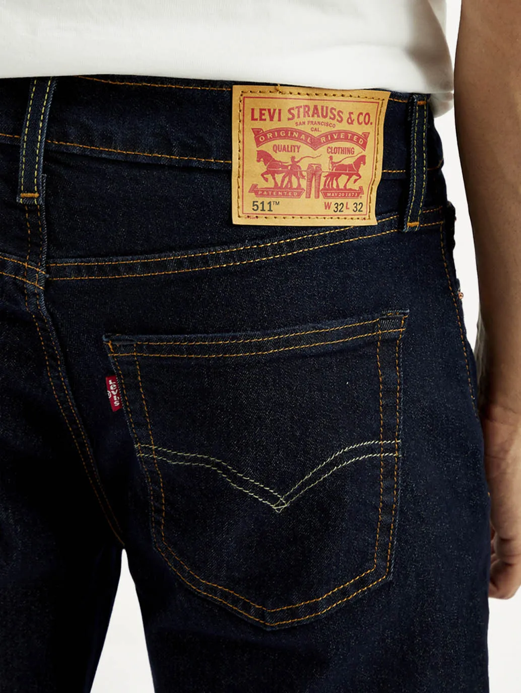 Perfect Length Design Men's 511 Black Slim Fit Mid Rise Jeans