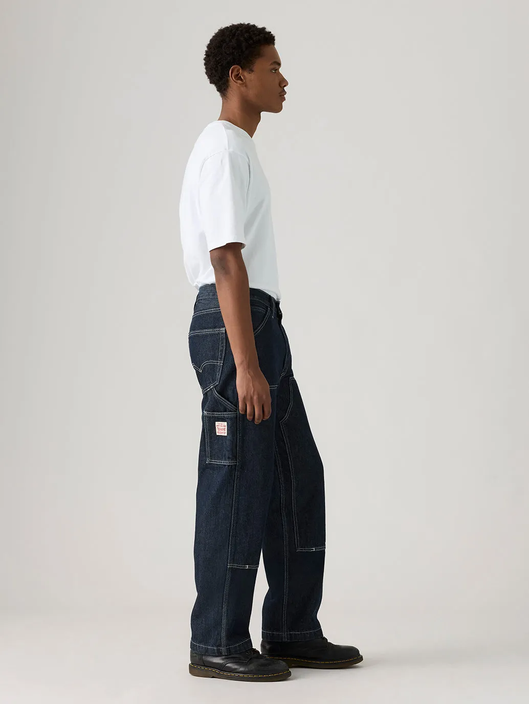 Men's 568 Dark Indigo Loose Fit Mid Rise Jeans Foundation Piece Family Style Casual Work Meeting