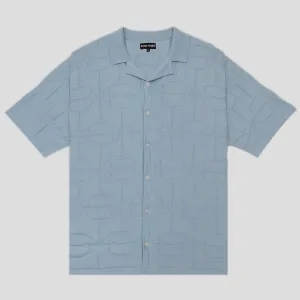 Mesh Insert Pass~Port Soap Sparkle Organic Knitted Leagues Shirt - Powder Blue