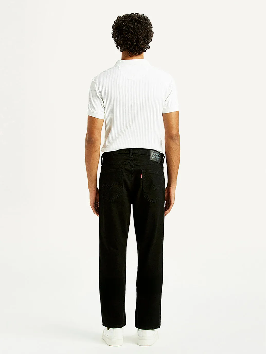 Sleek Silhouette Adjustable Belt Loops Men's 541 Black Athletic Tapered Fit Mid Rise Jeans