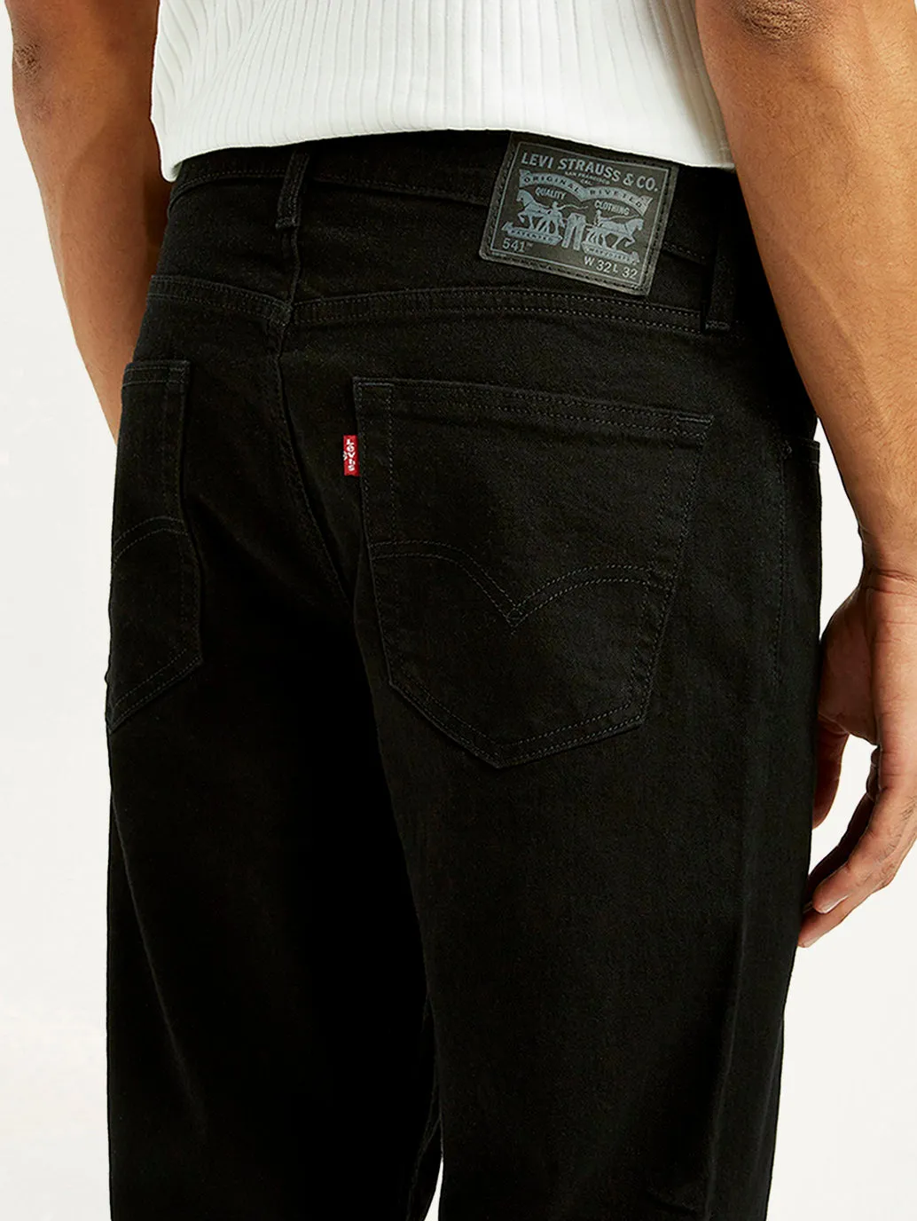 Fit Routine Men's 541 Black Athletic Tapered Fit Mid Rise Jeans