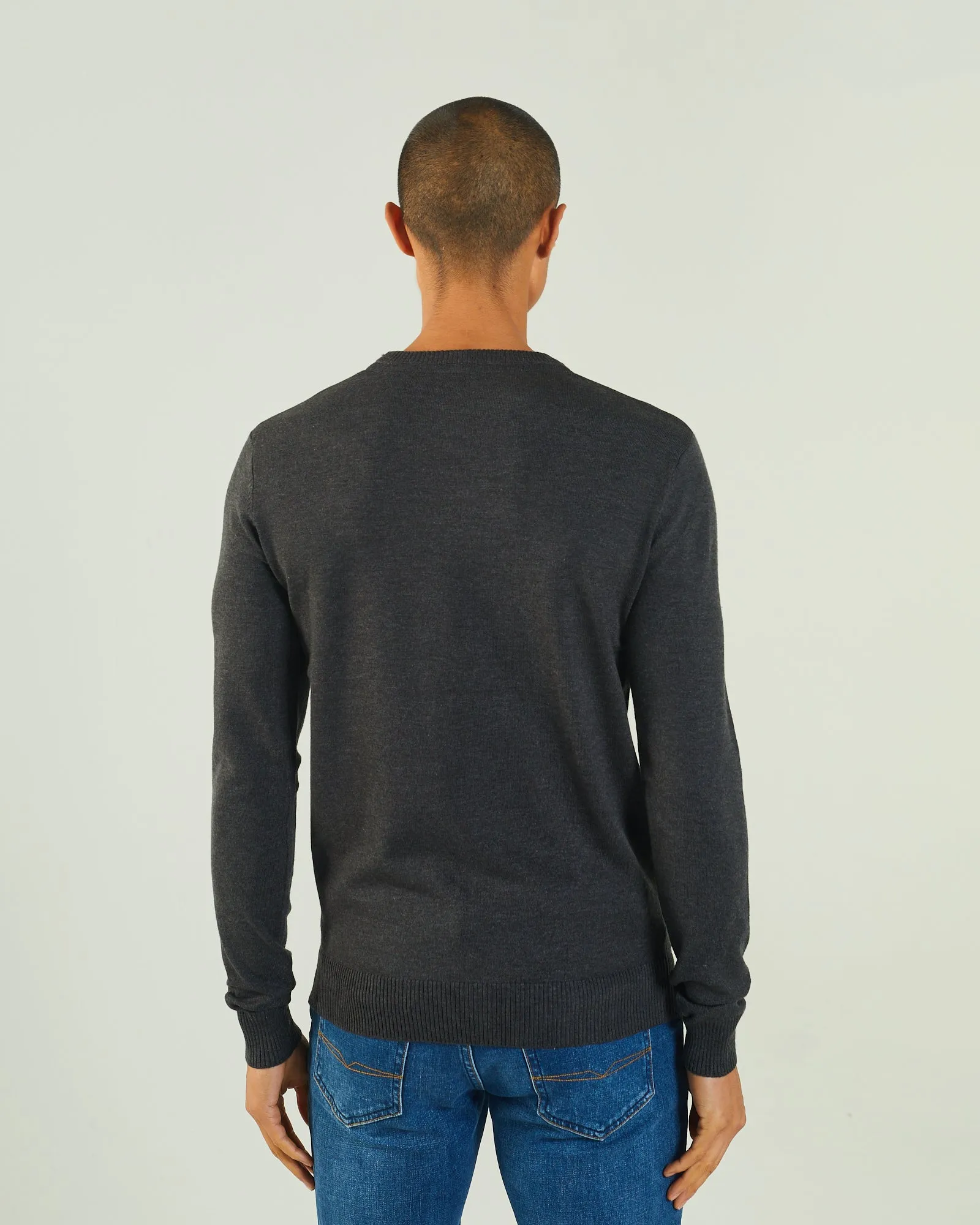 Dylan Round Neck Charcoal Marl Moisture Management