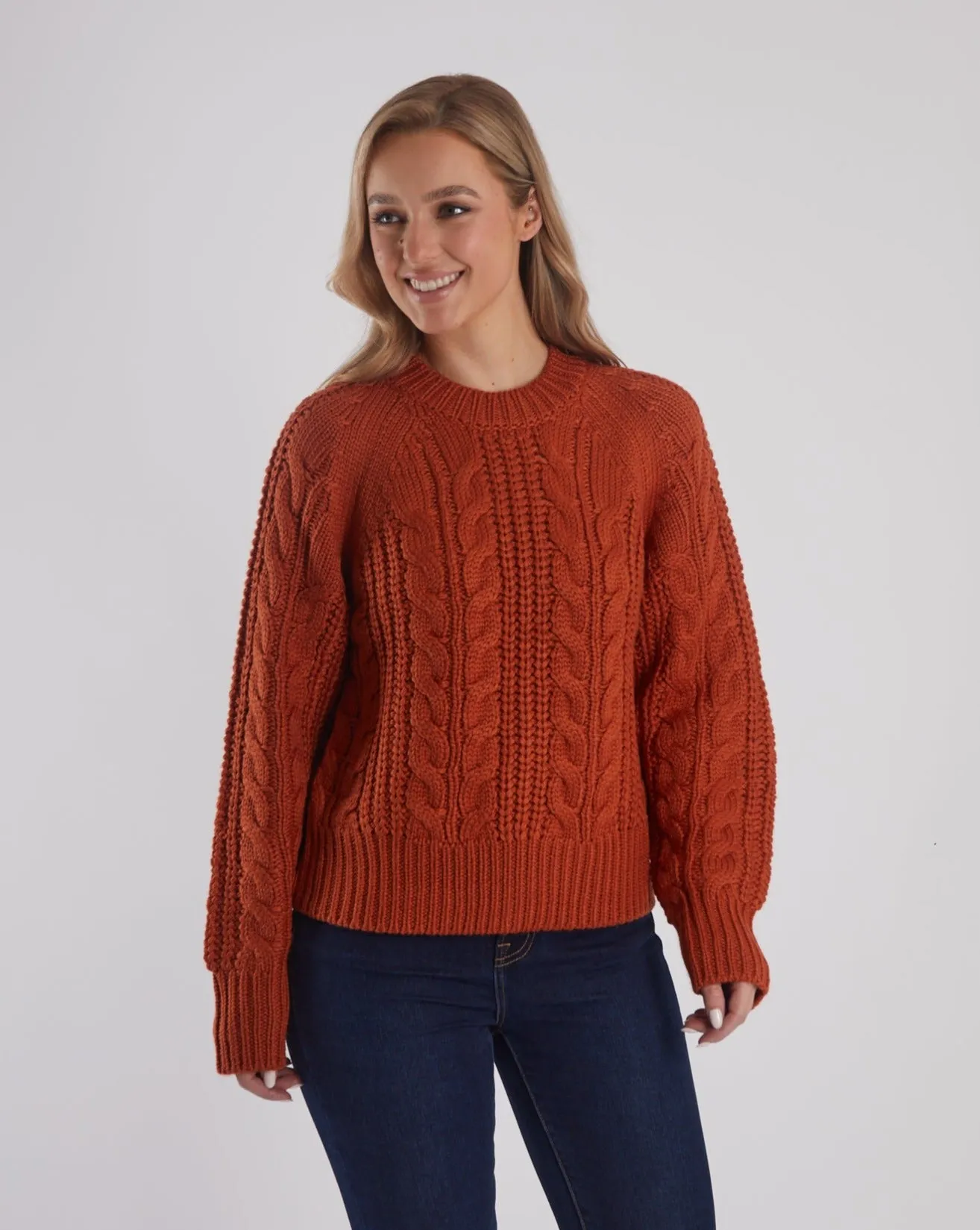 Tansy Knit Cinnamon Orange Breathable Lining