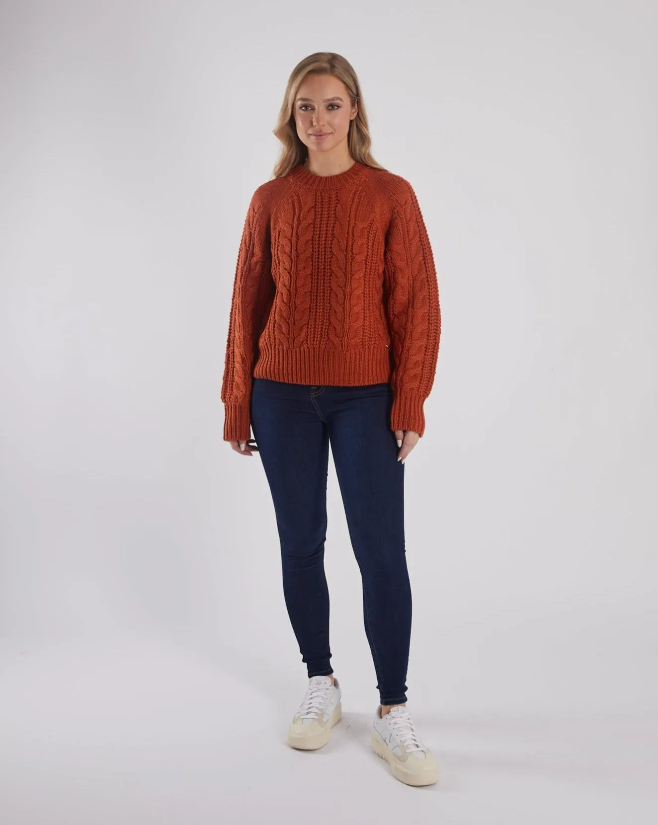 Tansy Knit Cinnamon Orange Flexible Layer Relaxed Comforted