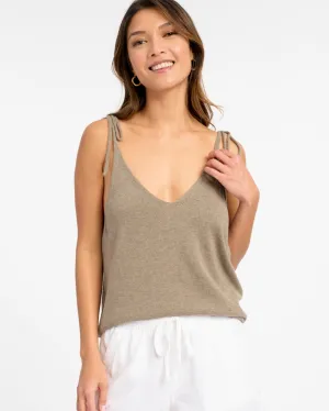 Adalynn Tie Sweater Tank Casual Comfort Wear Layering Wear