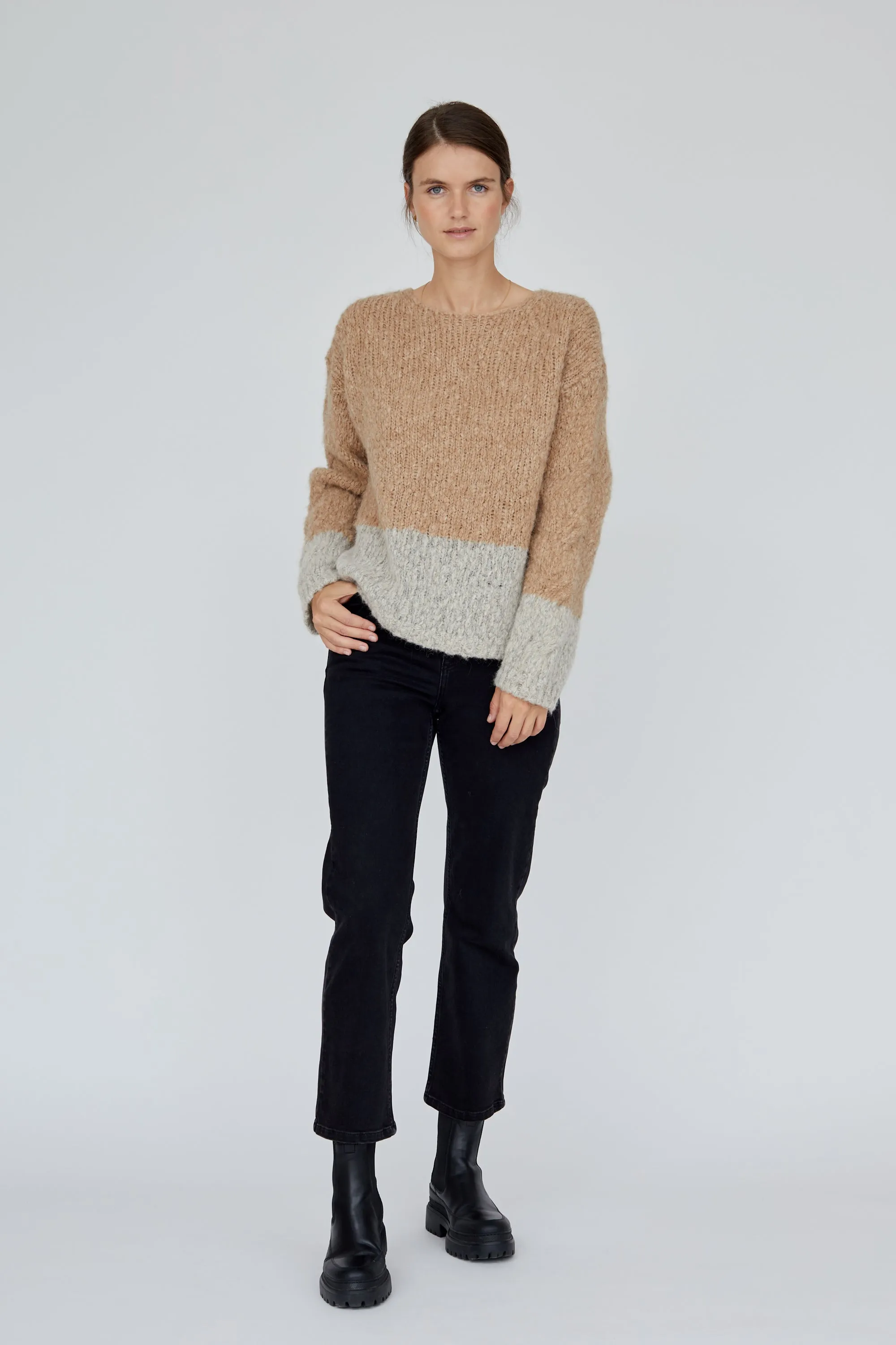 Pelucia Cable Stripe - Caroline Rose/Camel Melange Warm Pants Hero Tale