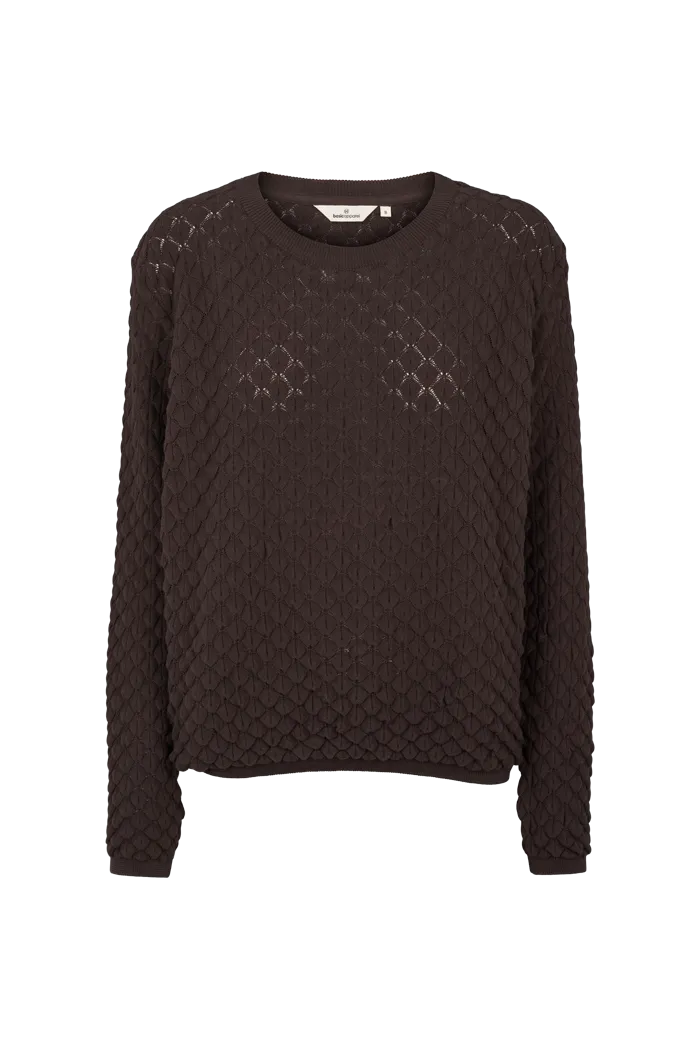 Camilla Sweater - Chocolate torte EcoCertified Wool Blend Daily Warmth